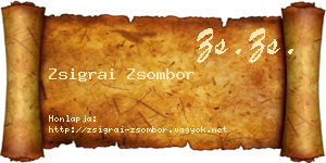 Zsigrai Zsombor névjegykártya
